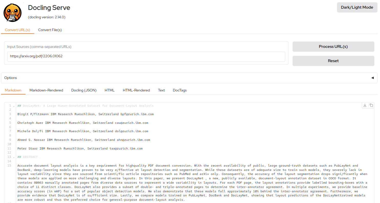 Output visualization in the UI